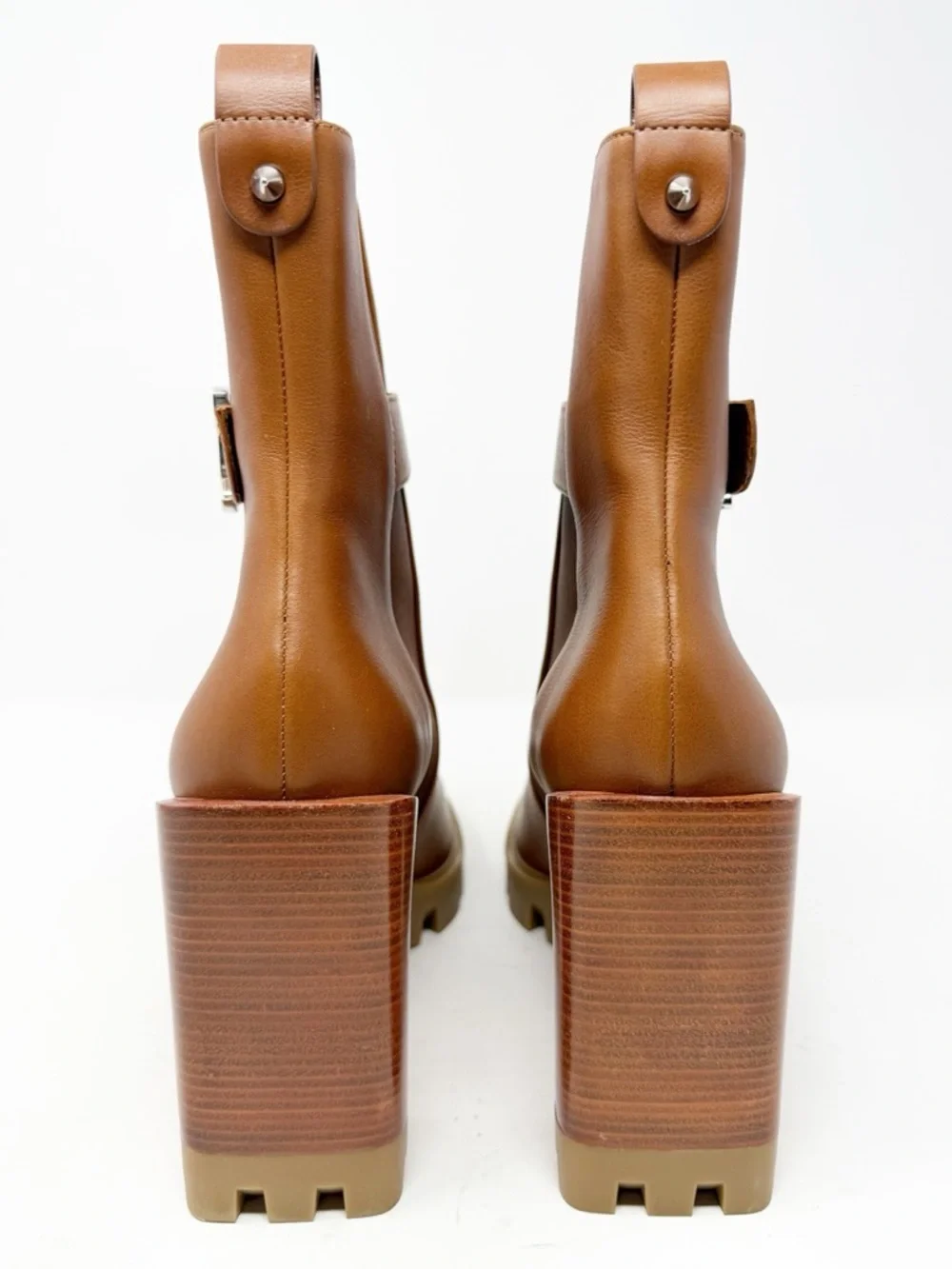 Christian Louboutin CL Chelsea Lug Ankle Boots Block Heel Womens Size EU 41